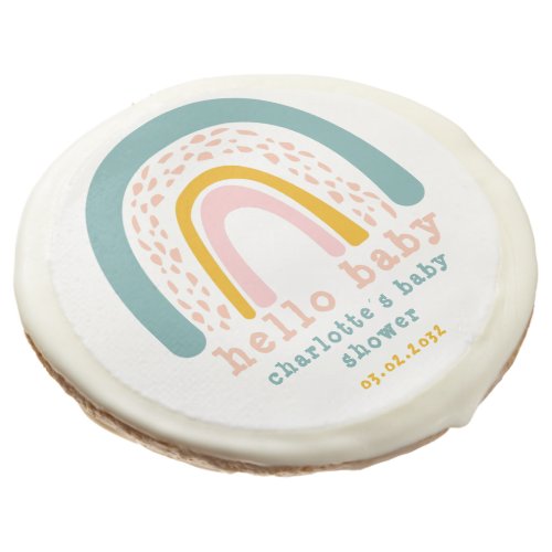 Rainbow Baby Shower Sugar Cookie