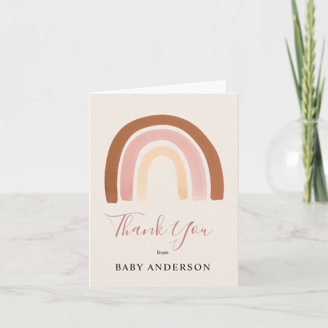 Rainbow Baby Shower Thank you card (Front)