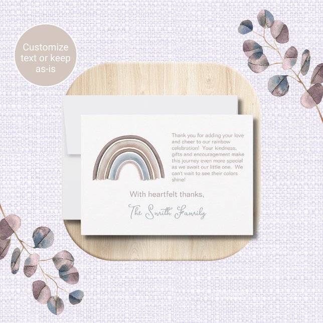 Rainbow Baby Shower Thank You Card (Creator Uploaded)
