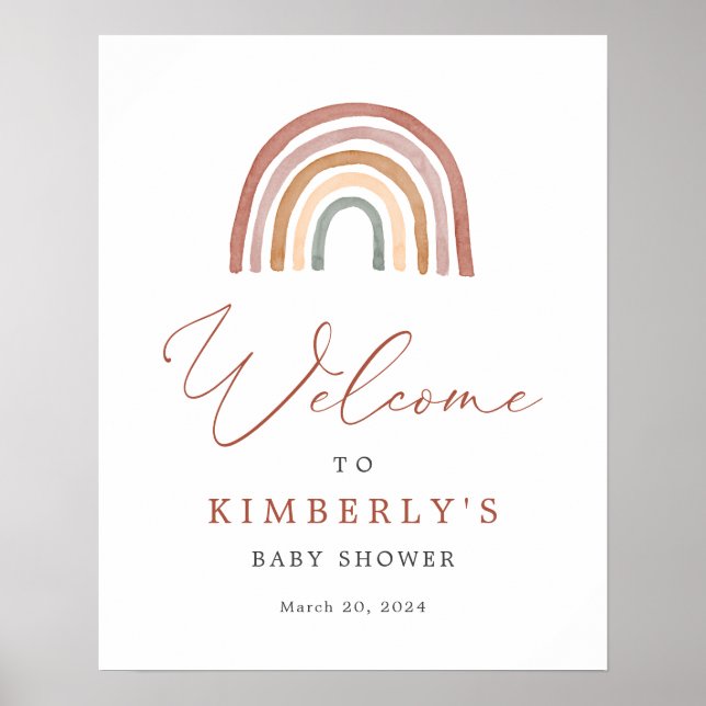 Rainbow Baby Shower Welcome Sign (Front)