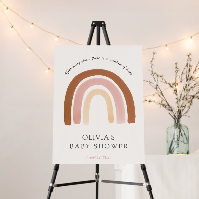 Rainbow Baby Shower Welcome Sign (In Situ (Stand))