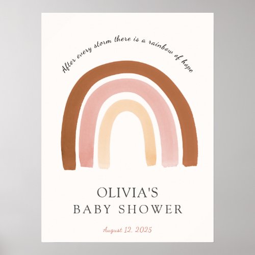 Rainbow Baby Shower Welcome Sign