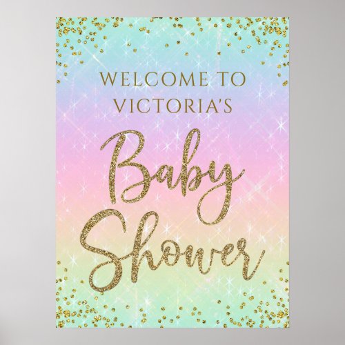 Rainbow Baby Shower Welcome Sign