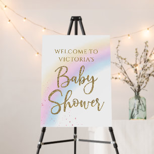 Rainbow Baby Shower Welcome Sign Any Color