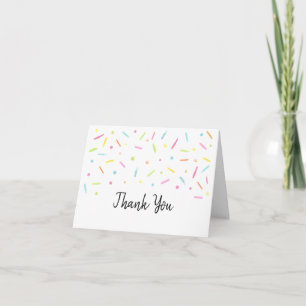 Rainbow Baby Sprinkle Confetti Neutral Letterpress Thank You Card
