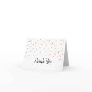 Rainbow Baby Sprinkle Confetti Neutral Thank You Card