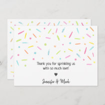 Rainbow Baby Sprinkle Confetti Neutral Thank You Card