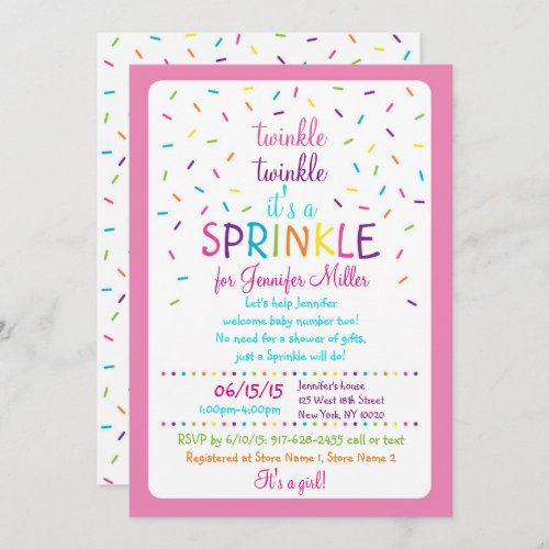 Rainbow Baby Sprinkle Invitation