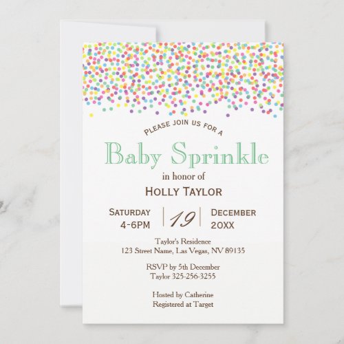 Rainbow Baby Sprinkle Invitation