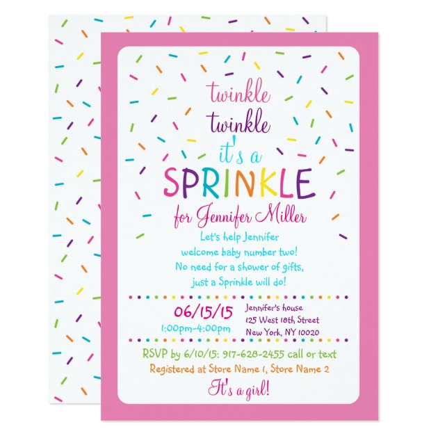 Rainbow Baby Sprinkle Invitations