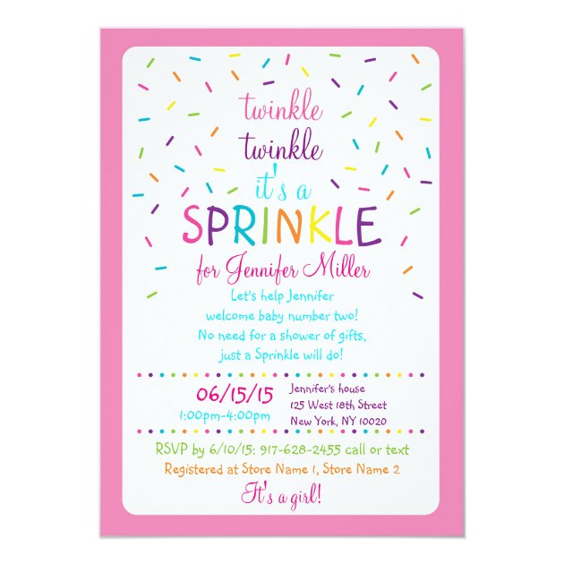 Rainbow Baby Sprinkle Invitations