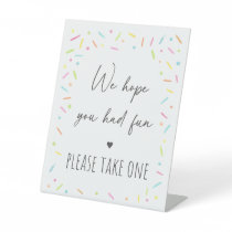 Rainbow Baby Sprinkle Party Favor Pedestal Sign