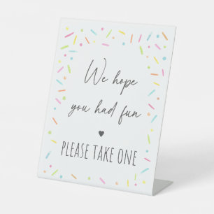 Rainbow Baby Sprinkle Party Favor Pedestal Sign