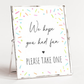 Rainbow Baby Sprinkle Party Favor Sign by LittlePrintsParties at Zazzle