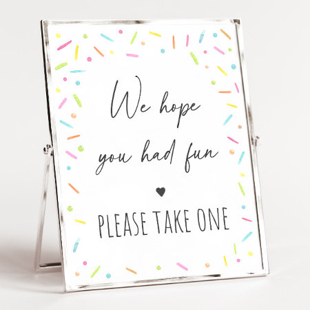 Rainbow Baby Sprinkle Party Favor Sign