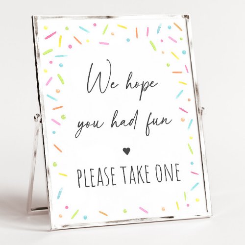 Rainbow Baby Sprinkle Party Favor Sign