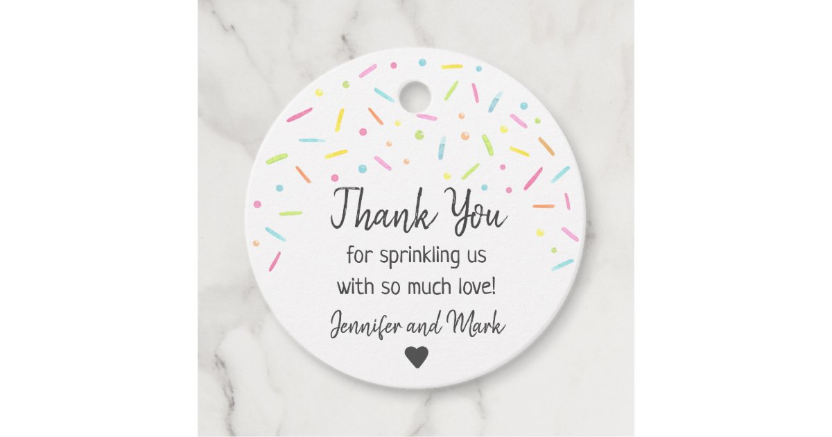 Rainbow Baby Sprinkle Thank You Favor Tags | Zazzle