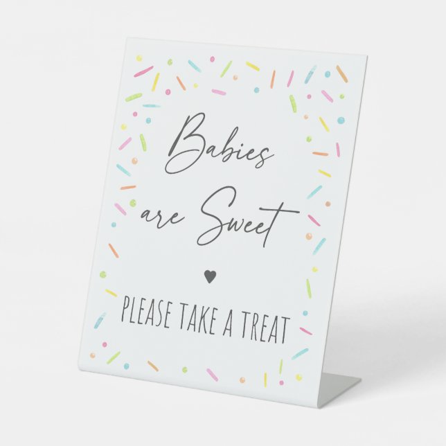 Rainbow Baby Sprinkle Treat Pedestal Sign (Front)