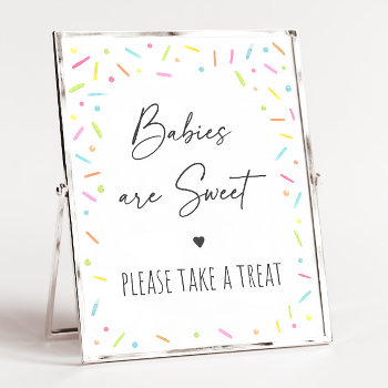 Rainbow Baby Sprinkle Treat Sign by LittlePrintsParties at Zazzle