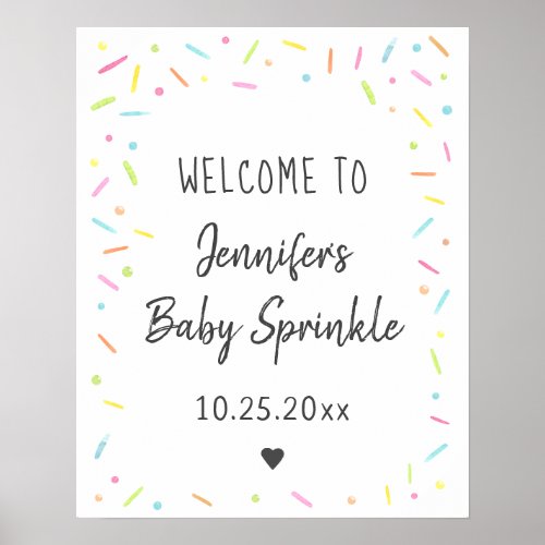 Rainbow Baby Sprinkle Welcome Poster