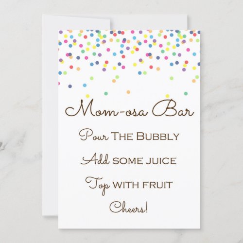 Rainbow Baby Sprinkled Table Sign Size 5x7 Invitation