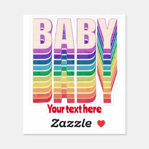 Rainbow baby text sticker