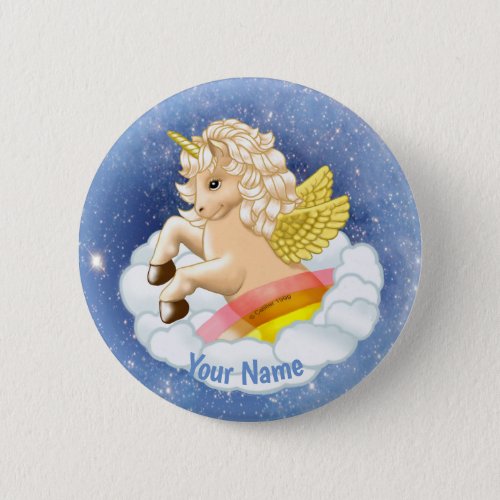 Rainbow Baby Unicorn custom name pin