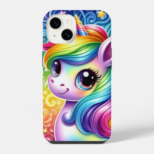 Rainbow baby unicorn iphone 14 case