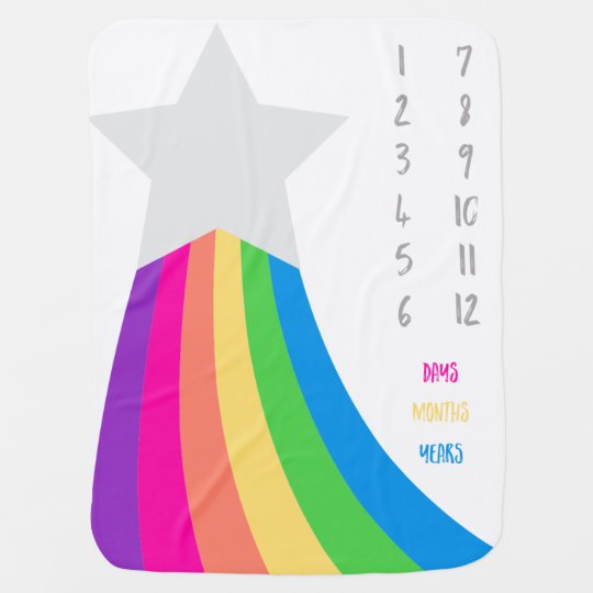 Rainbow Baby Unisex Milestone Blanket | Zazzle.com
