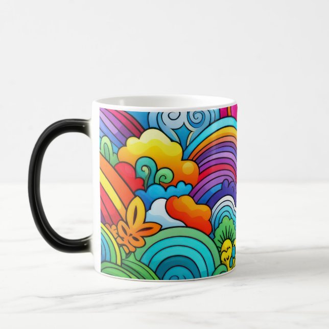Rainbow backgrounds color morph mug  (Left)