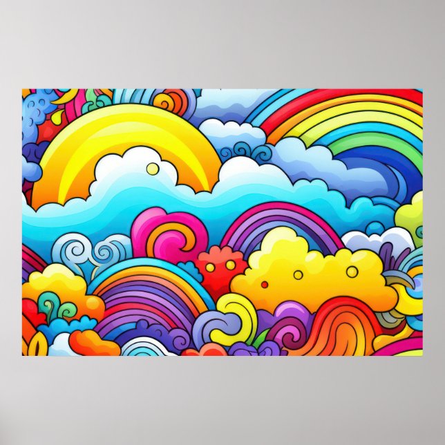 Rainbow backgrounds LARGE Poster (Front)