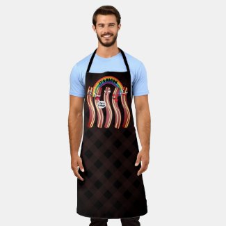 Rainbow bacon cooking baking kitchen apron