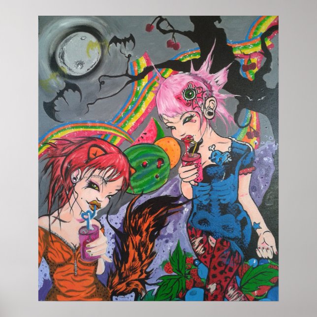 'Rainbow Bacon & Juice' Poster (Front)