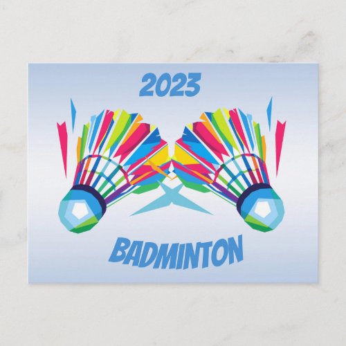 Rainbow Badminton 2023 Calendar on Back Postcard