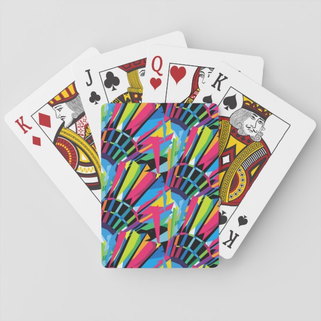 Rainbow Badminton Pattern Playing Cards