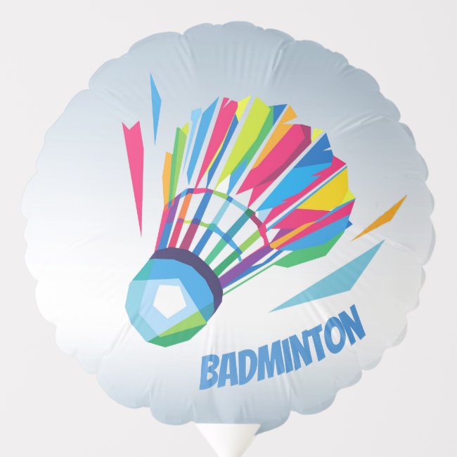 Rainbow Badminton Shuttlecock Blue Balloon