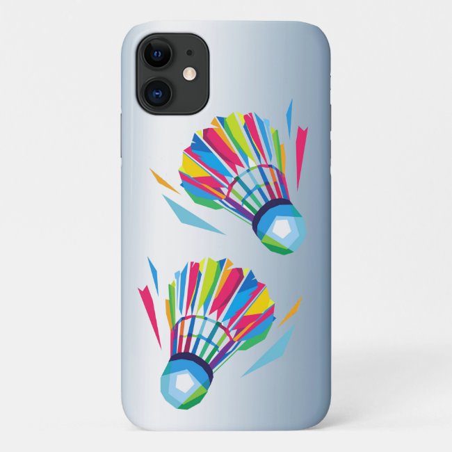 Rainbow Badminton Shuttlecock iPhone 11 Case
