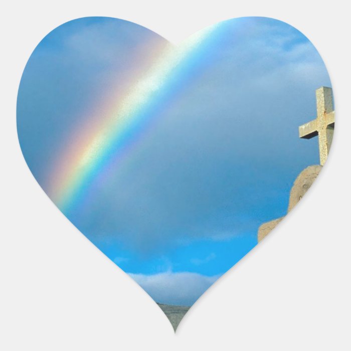 Rainbow Bahia De Los Angeles Mexico Heart Sticker
