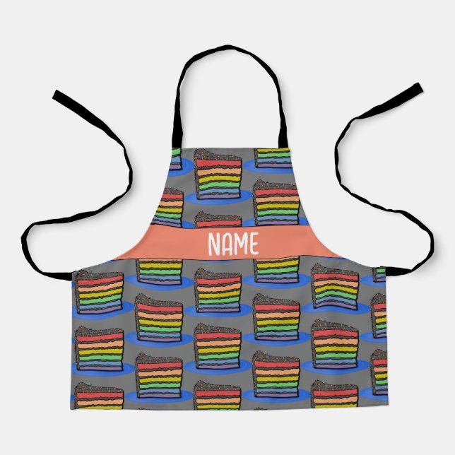 Rainbow Baker's Cake  Apron (Front)