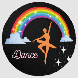 Rainbow Ballerina Dance Beach Towel
