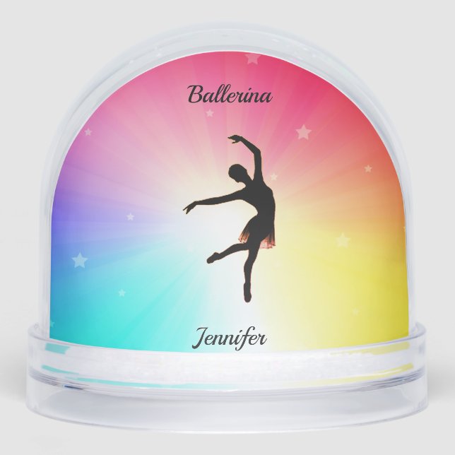 Rainbow Ballerina Snow Globe (Front)