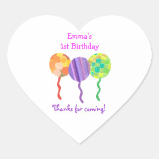 Rainbow balloon 1st birthday sticker
