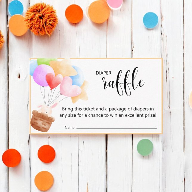 Rainbow Balloon Bunch Diaper Raffle Activity Enclosure Card (Creator Uploaded)