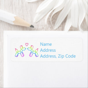 Rainbow Balloon Dogs Return Address Labels