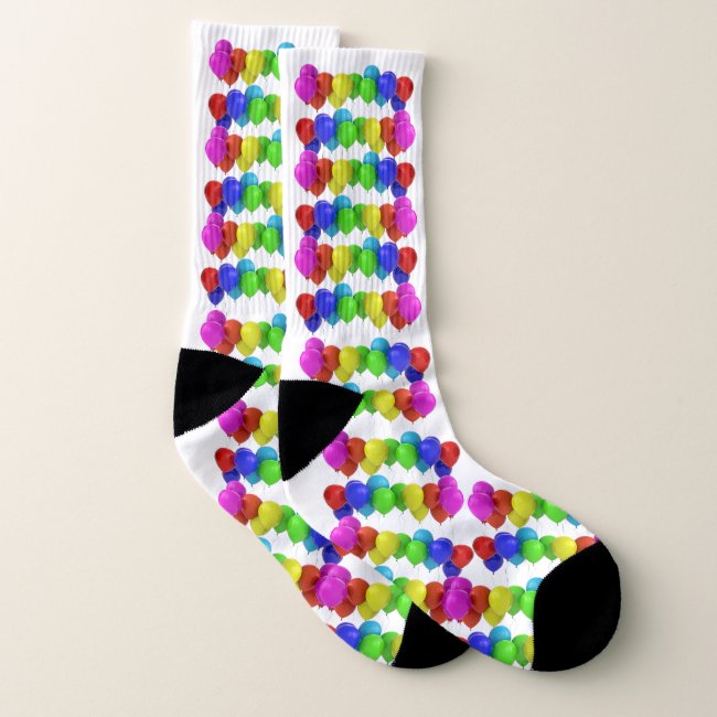 Rainbow Balloon Pattern Socks