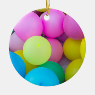 Rainbow Balloons Ceramic Ornament