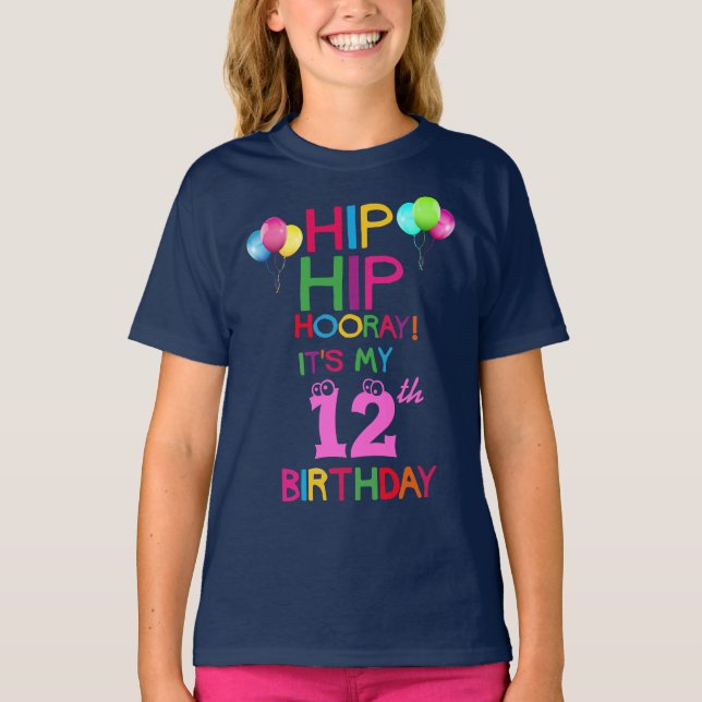 Rainbow Balloons Custom Birthday Party T-Shirt (Front)