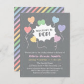 Rainbow Balloons Ready to Pop Baby Shower Invitation (Front/Back)