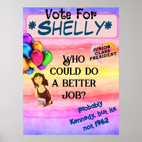 Rainbow Balloons Student Personalized Campaign  Poster