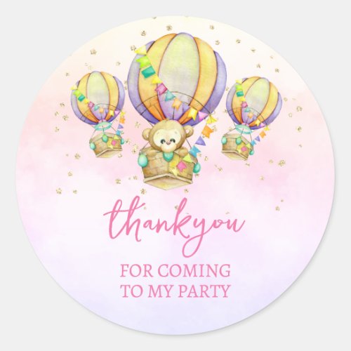 Rainbow Balloons Thank You for Coming Classic Round Sticker